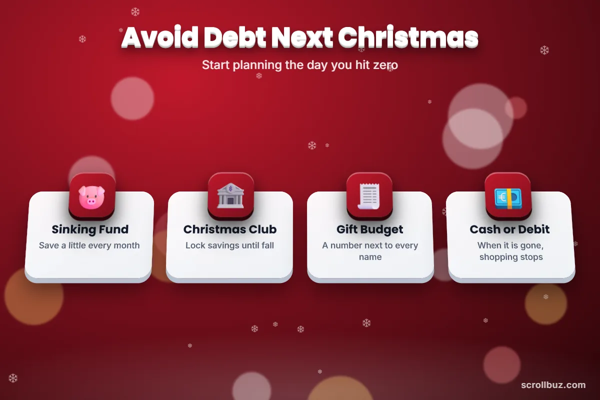 Ways to avoid holiday debt next year with a sinking fund, Christmas club account and gift budget