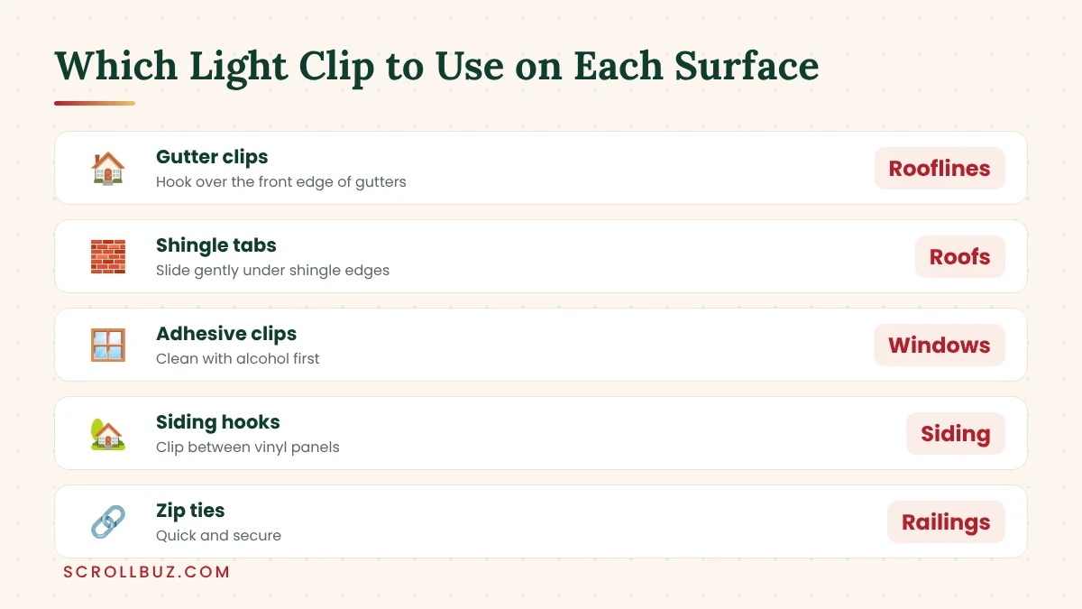 Guide to Christmas light clips for gutters, shingles, windows, siding and railings