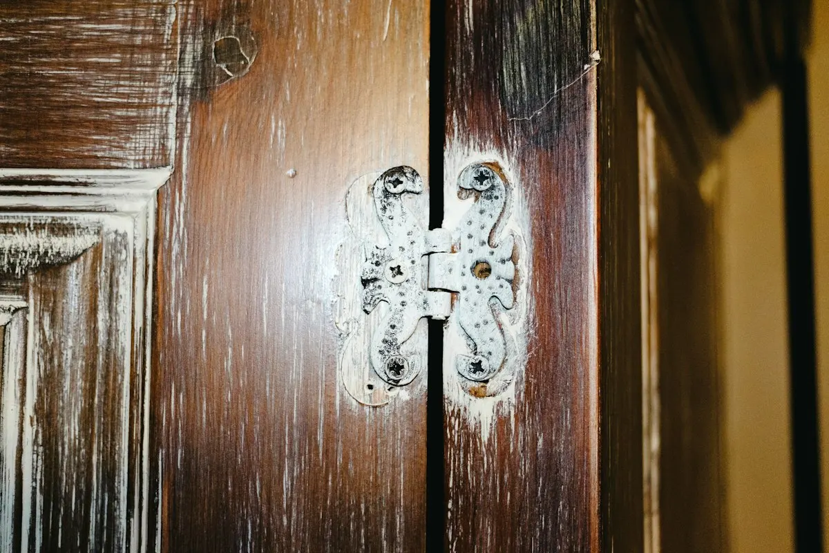 How to Fix a Stripped Screw Hole in Wood: 6 Easy Methods (With a Comparison Chart) 5 Cabinet door hinge screwed into wood after fixing a stripped hole