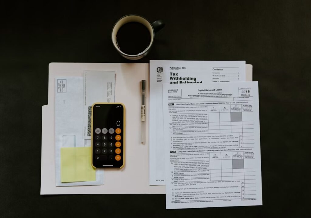 Smartphone and paperwork used to manage a high-yield savings account