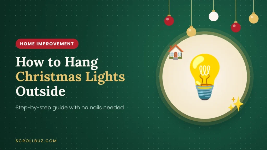 How to hang Christmas lights outside on a house step by step without nails