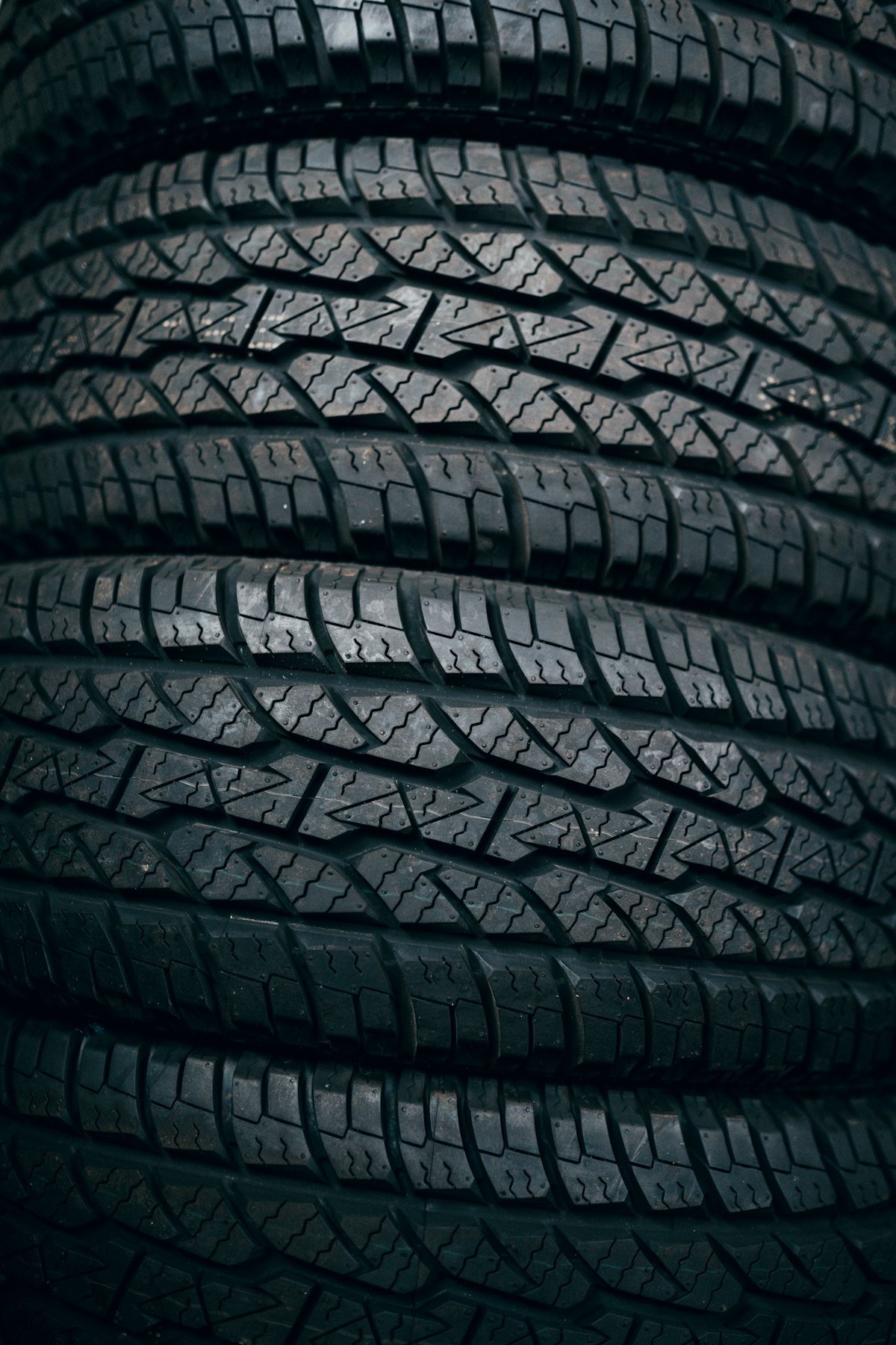 Set of four car tires ready for rotation