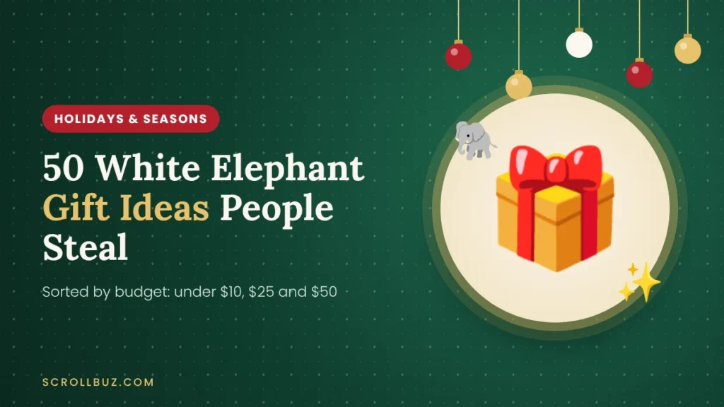 50 White Elephant Gift Ideas People Will Actually Steal (Under $10, $25 and $50) 81 White elephant gift ideas sorted by budget under 10, 25 and 50 dollars